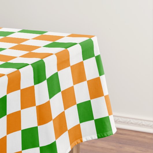 Nappe Orange White Green Checkered Pattern Design  (In Situ)