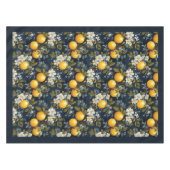 Nappe Oranges méditerranéennes vibrantes fruits bleu mar (Devant (Horizontal))