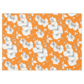 Nappe Orchidée blanche aquarelle sur orange | (Devant (Horizontal))