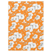 Nappe Orchidée blanche aquarelle sur orange | (Devant)