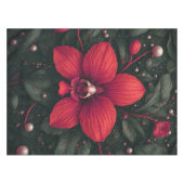 Nappe Orchidée rouge en fleurs avec des feuilles vertes (Devant (Horizontal))