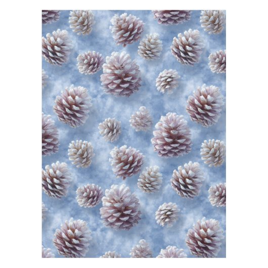 Nappe Oreiller à lancer Motif de Pinecones bleus congelé (Devant)