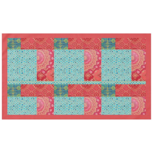 Nappe ORIENTAL Red Turquoise Pattern - Tablecloth (Devant (Horizontal))