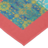 Nappe ORIENTAL Red Turquoise Pattern - Tablecloth (Angle)