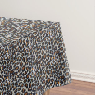 Nappe original pelucheux de motif d'empreinte de léopar