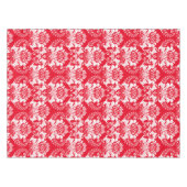 Nappe Ornate Blanc Floral Damques Arrière - plan rouge (Devant (Horizontal))