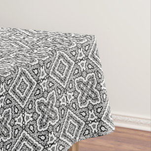 Nappe ornement ethnique motif géométrique noir et blanc