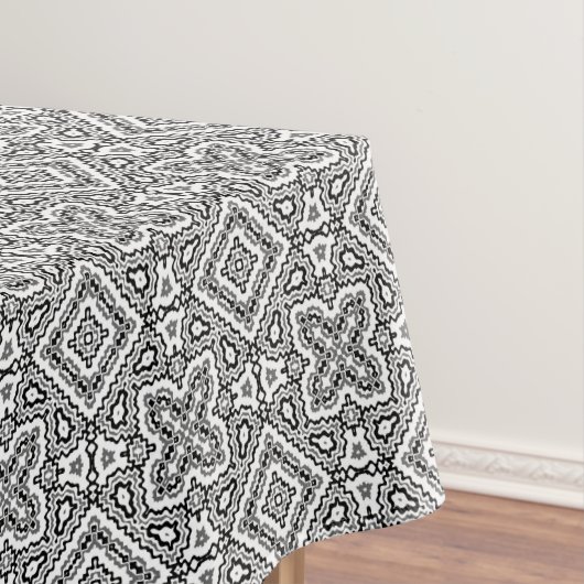Nappe ornement ethnique motif géométrique noir et blanc (In Situ)