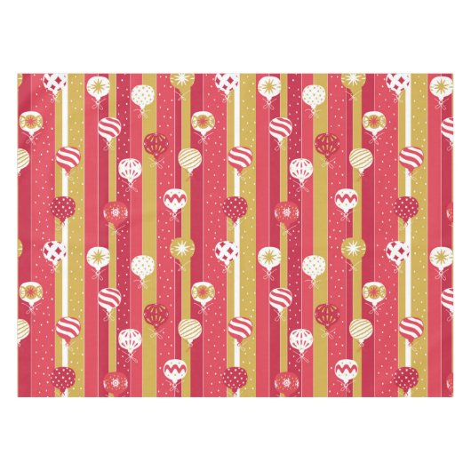 Nappe Ornements d'arbre de Noël jaune rouge (Devant (Horizontal))