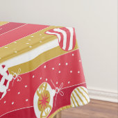 Nappe Ornements d'arbre de Noël jaune rouge (In Situ)