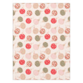Nappe Ornements de Noël Boho Retro Motif vert rose (Devant)