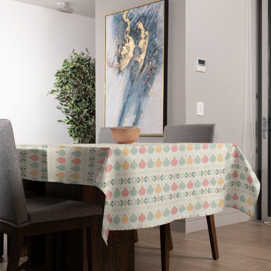 Nappe Ornements de Noël pastel
