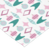 Nappe Ornements de Noël rétro rose et turquoise (Angle)