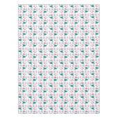 Nappe Ornements de Noël rétro rose et turquoise (Devant)