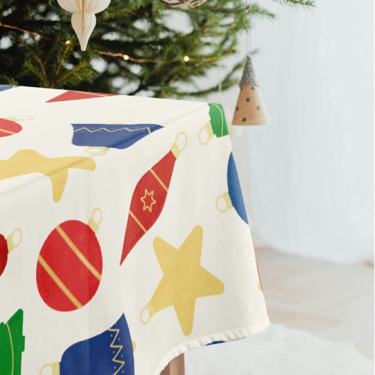 Nappe Ornements de sapin de Noël rétro