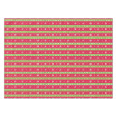 Nappe Ornements rose et vert & Snowflakes Tissu de table (Devant (Horizontal))