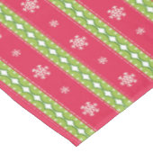 Nappe Ornements rose et vert & Snowflakes Tissu de table (Angle)