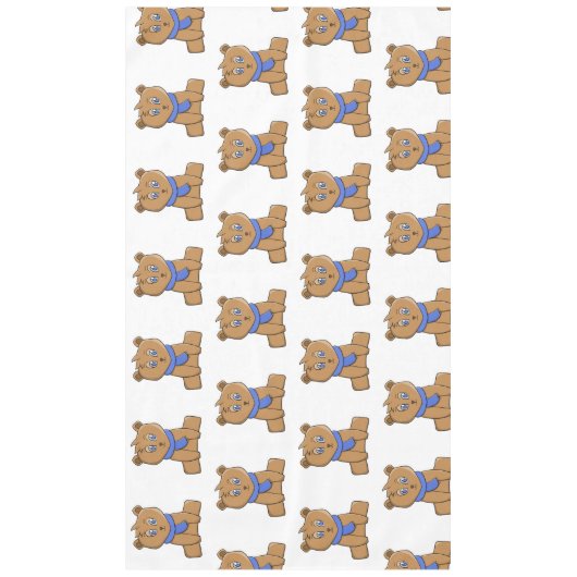 Nappe Ours en peluche portant une écharpe bleue (Devant)