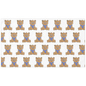 Nappe Ours en peluche portant une écharpe bleue (Devant (Horizontal))