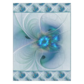 Nappe Ovations debout, fractale abstraite bleu turquoise (Devant)
