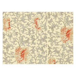 Nappe Owen Jones Motif Ancien : Corail Floral Gris