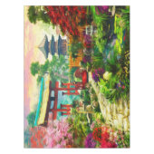 Nappe Pagoda japonaise Sakura de jardin et cascade (Devant)