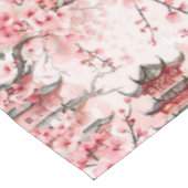 Nappe Pagode chinoise aquarelle aux fleurs de cerisiers  (Angle)