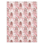 Nappe Pagode chinoise aquarelle aux fleurs de cerisiers  (Devant)