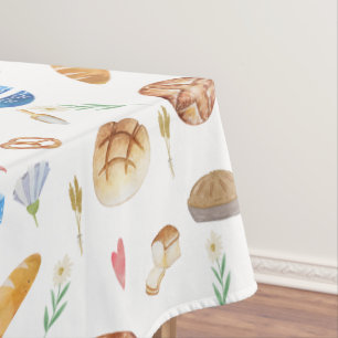 Nappe Pain   Tartes   Motif aquarelle de boulangerie