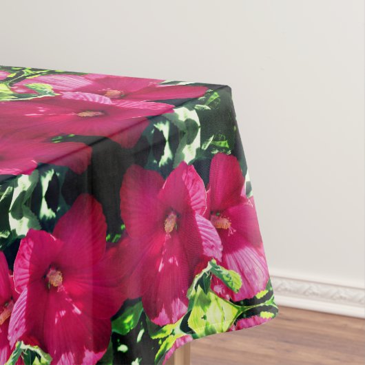 Nappe Paire de fleurs rouge Hibiscus Motif Abstrait (In Situ)