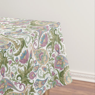 Nappe Paisley à fleurs vert violet multicolore