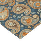 Nappe Paisley motif bleu turquoise orange élégant (Angle)