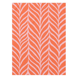 Nappe Palm Feuille Motif orange et rose