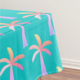 Nappe Palm Springs Bleu Caraïbes Palmier Tropical