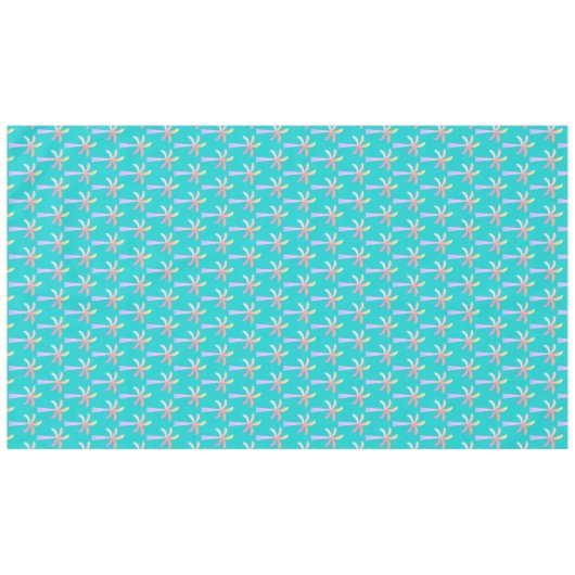 Nappe Palm Springs Caraïbes Bleu Tropical Palm Tree (Devant (Horizontal))