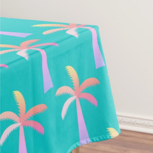 Nappe Palm Springs Caraïbes Bleu Tropical Palm Tree