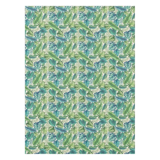 Nappe Palm vert et Turquoise Tropical Banana Monstera Fe (Devant)