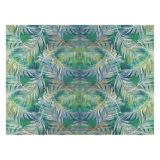 Nappe Palme botanique tropicale Feuille vert (Devant (Horizontal))