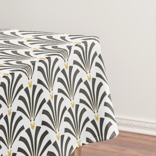 Nappe Palmettos gris et blancs d'art déco des années (In Situ)