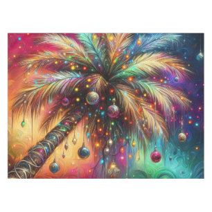 Nappe Palmier de Noël Whimsical Tropical Beach Vivid