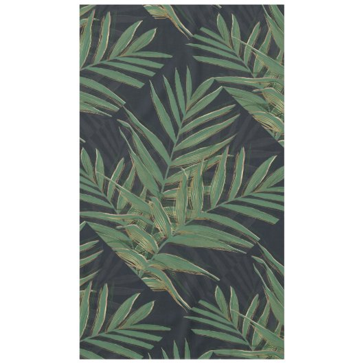 Nappe Palmier Vert Feuille Gold Strokes Gris Design (Devant)