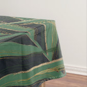 Nappe Palmier Vert Feuille Gold Strokes Gris Design (In Situ)