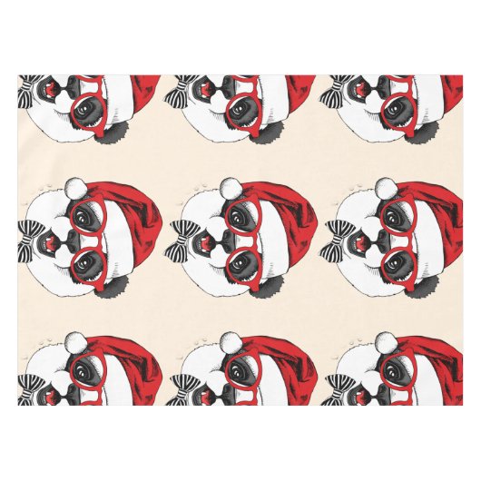 Nappe panda mignon et drôle à Noël (Devant (Horizontal))