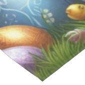 Nappe Panier de Pâques coloré, Joyeux avec oeufs (Angle)