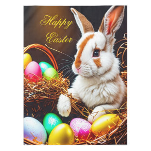 Nappe Panier et oeufs de lapin de Pâques