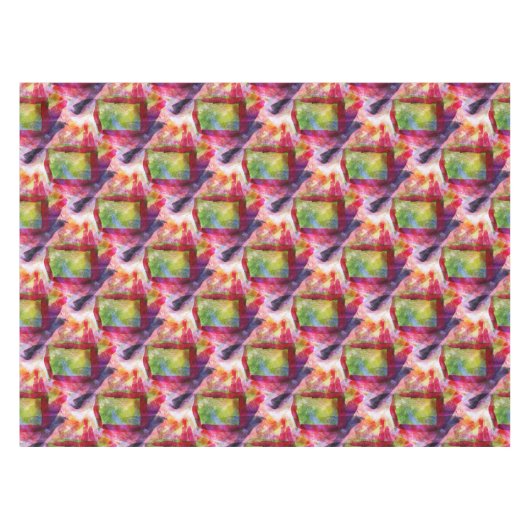 Nappe Papier peint vert et rouge abstrait (Devant (Horizontal))