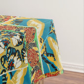 Nappe Papillon Art Déco Jaune et Turquoise Vibrants (In Situ)