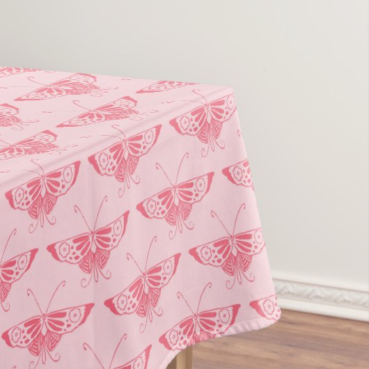 Nappe Papillon Art Déco stylisé - rose corail (In Situ)
