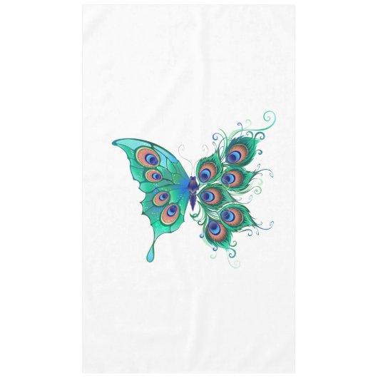 Nappe Papillon aux plumes de paon vert (Devant)