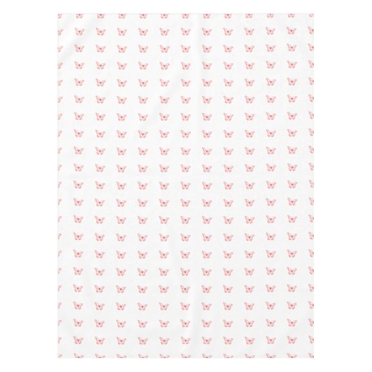 Nappe Papillon blanc rose rose or rose (Devant)